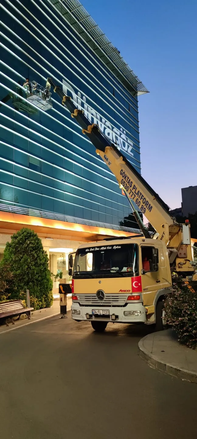 Göktaş Platform sepetli vinç şantiye çalışması